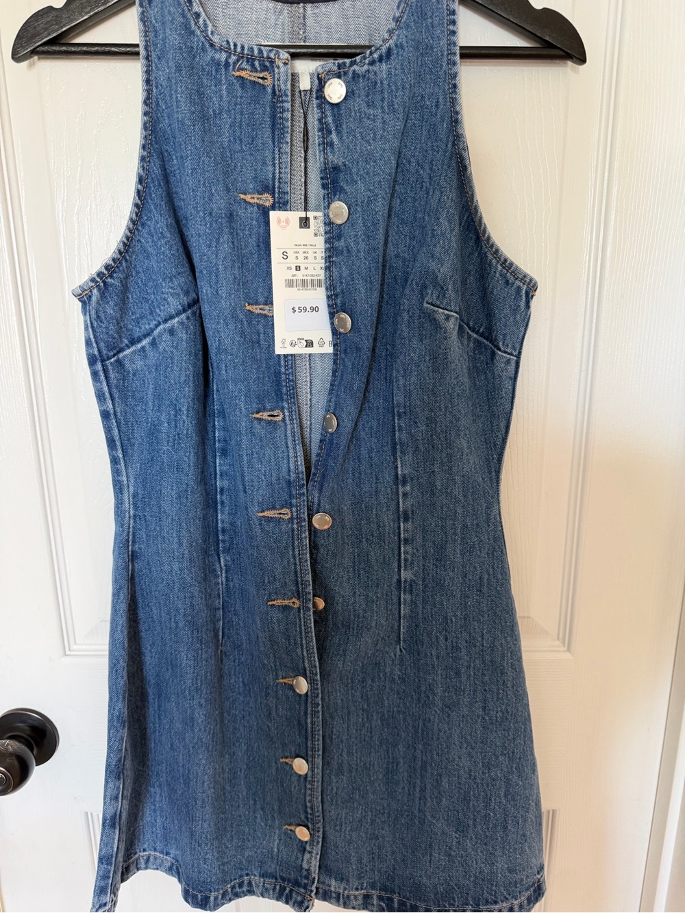 Zara Denim Button-Front Women’s Jeans Dress - Blue